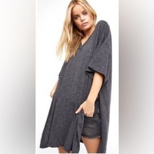Free People City Slicker oversized gray tunic